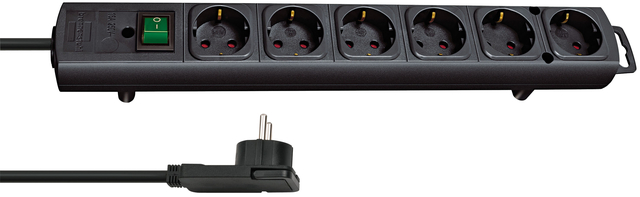Stekkerdoos Brennenstuhl Comfort Plus 6 voudig inclusief platte stekker 2 meter zwart Stekkerdoos Brennenstuhl Comfort Plus 6 voudig inclusief platte stekker 2 meter zwart