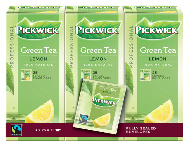 Thee Pickwick Fair Trade green lemon 25x1.5gr Thee Pickwick Fair Trade green lemon 25x1.5gr