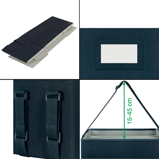 Opbergtas Leitz gestoffeerd 200x210x355mm grijs