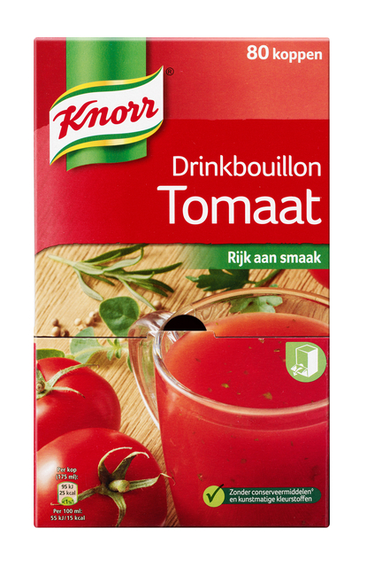 Drinkbouillon Knorr tomaat 80 stuks Drinkbouillon Knorr tomaat 80 stuks
