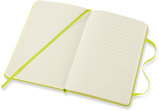Notitieboek Moleskine pocket 90x140mm lijn hard cover lemon green