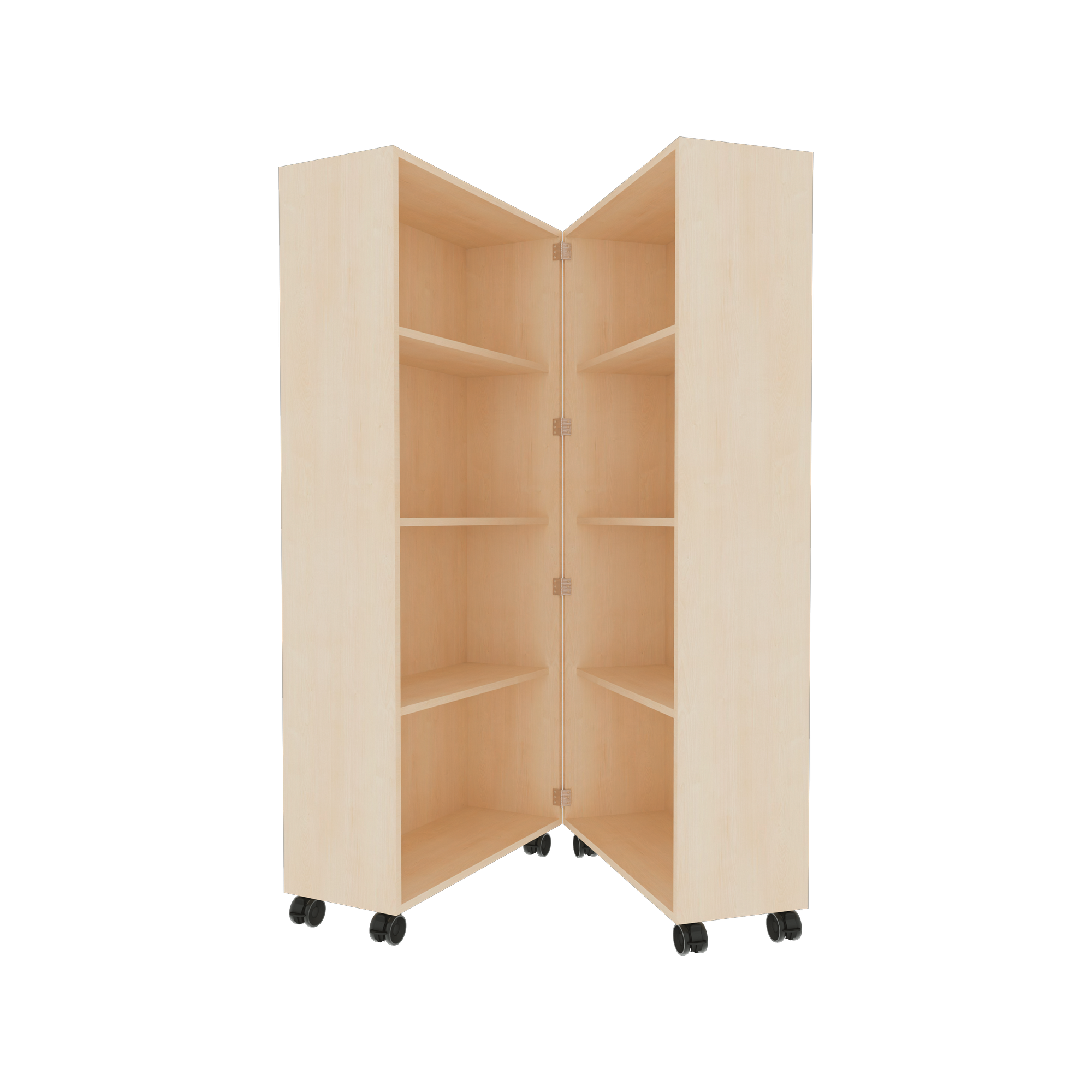 Boekenwagen met 6 planken, inklapbaar, verrijdbaar