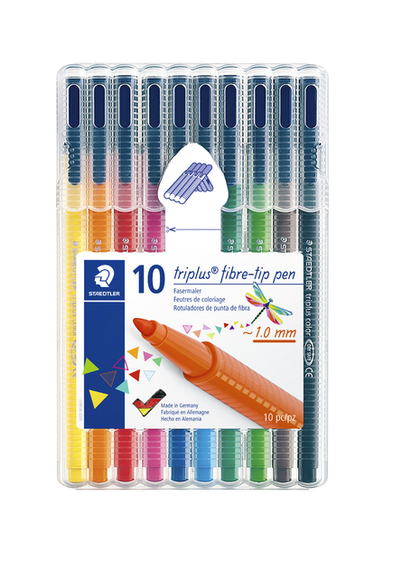 Kleurstift Staedtler 323 Triplus color à 10 stuks assorti Kleurstift Staedtler 323 Triplus color à 10 stuks assorti