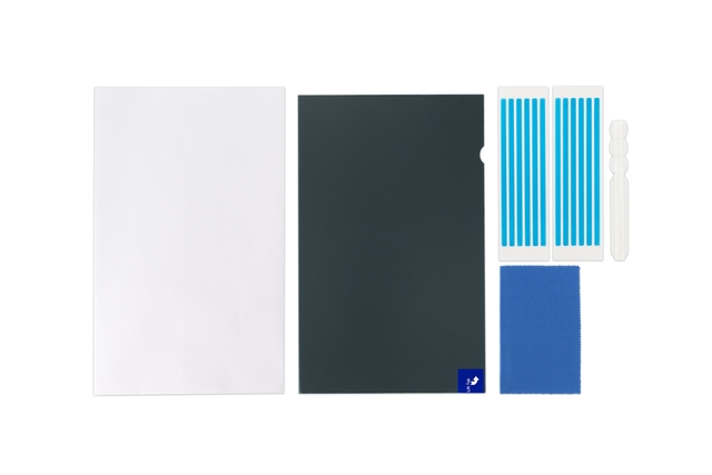 notitieblok, set, papier, blauw, kledingreflector