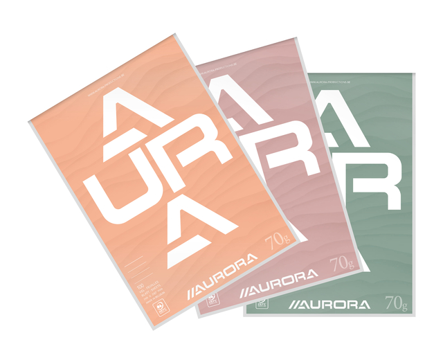 Schrijfblok Aurora A4 lijn 100 vel 70gr assorti Schrijfblok Aurora A4 lijn 100 vel 70gr assorti