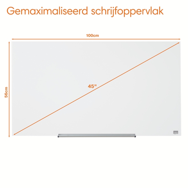Glasbord Nobo Impression Pro 126x71cm briljant wit