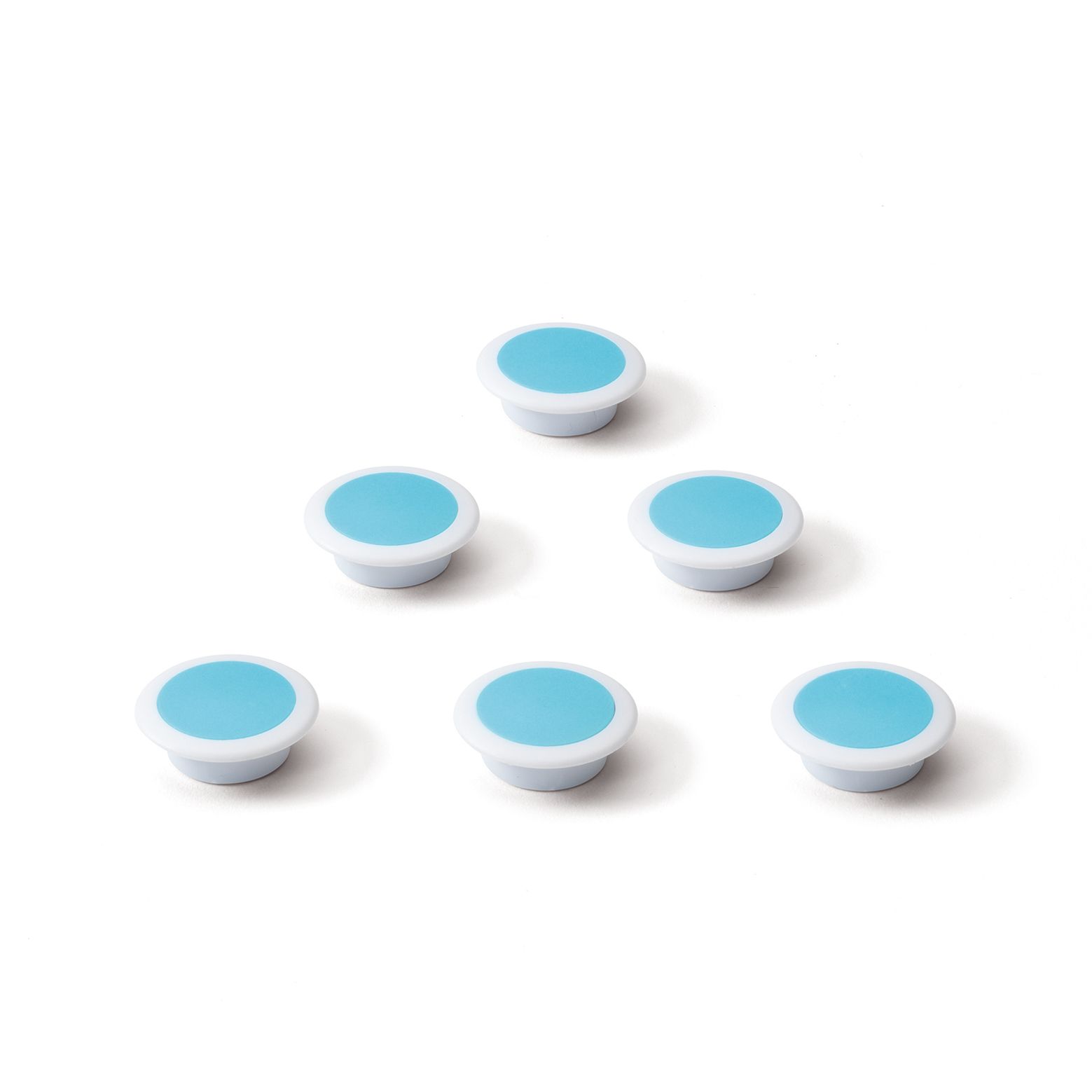 Glasbordmagneten blauw, extra sterk, 6 stuks - Ø30 mm