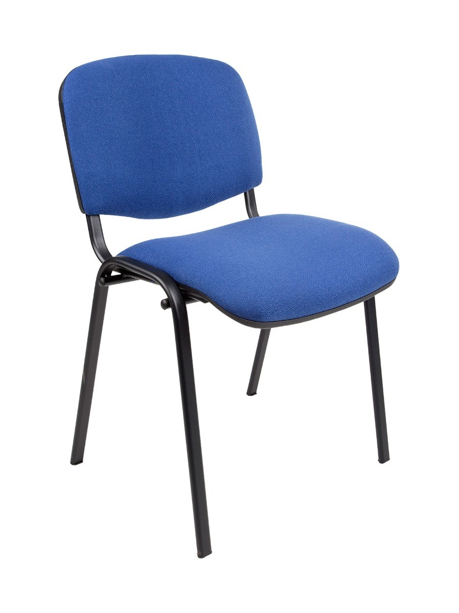 Vergader - Kantinestoel ISO.Donkerblauw-Stof-Zwart frame