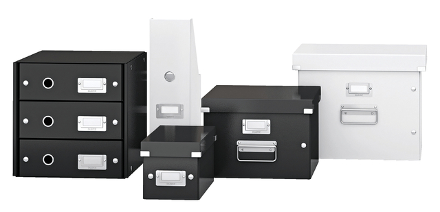 Tijdschriftencassette Leitz WOW click & store gerecycled karton zwart