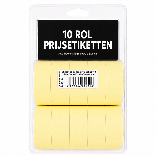 10 rollen, prijsetiketten, geel, etiketrollen, prijsetiketten