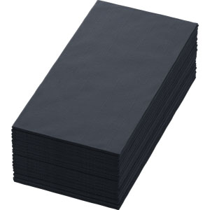 Duni Servet 40x40cm BIO Dunisoft 1_8 vouw Zwart ds 6x60 st