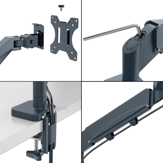Monitorarm Leitz Ergo ruimtebesparend dubbele monitorarm