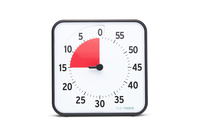 keukentimer, timer, pupil, rood, kwartier