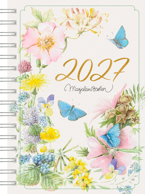 notebook, spiral-bound, flower pattern, 2027, Maydeline?