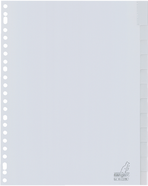 Tabbladen Kangaro 23-gaats G412FM 12-delig+venster grijs PP Tabbladen Kangaro 23-gaats G412FM 12-delig+venster grijs PP