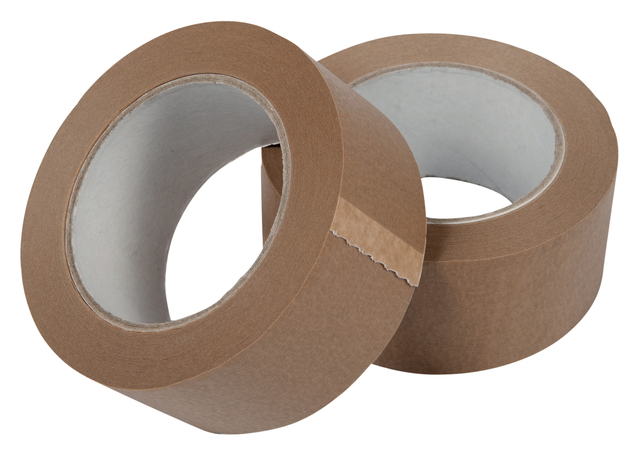 Verpakkingstape IEZZY papier 50mmx50 meter 80p gerecycled papier bruin Verpakkingstape IEZZY papier 50mmx50 meter 80p gerecycled papier bruin
