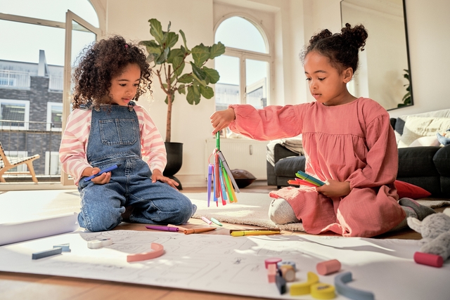 kinder, tussenzettende, tekenen, knutsel, speelgoed set