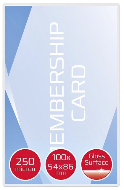 Lamineerhoes GBC 54x86mm 2x250micron creditcard 100 stuks