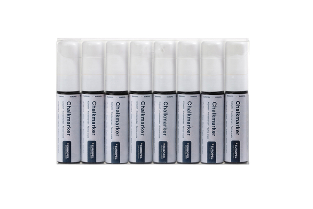 Krijtstift Europel 15mm wit etui 8 stuks Krijtstift Europel 15mm wit etui 8 stuks