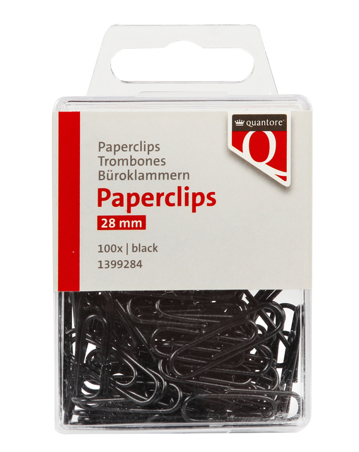 Paperclip Quantore 28mm 100 stuks zwart Paperclip Quantore 28mm 100 stuks zwart