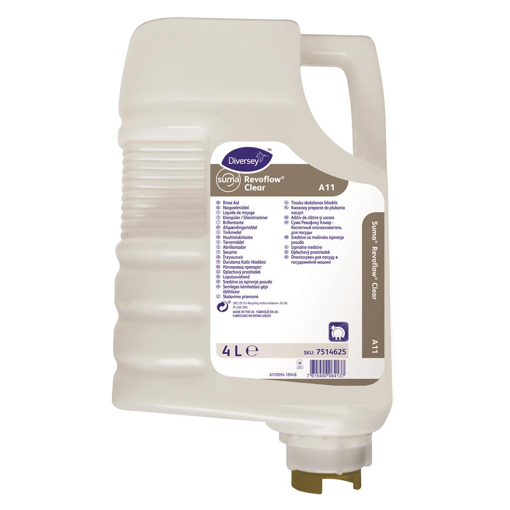 Diversey Suma Revoflow Clear A11 Naspoelmiddel 4ltr ds 3 st