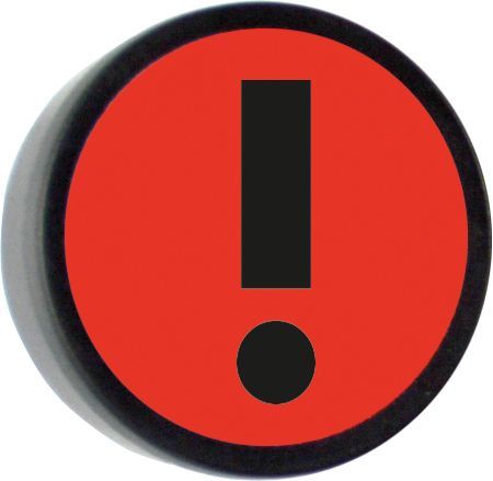 Attention rood, set van 5 stuks - Ø 35mm