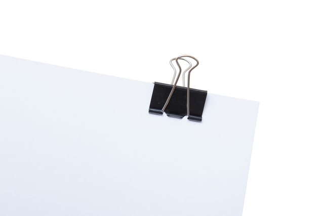 Papierklem MAUL foldback 215 19mm zwart 6 stuks