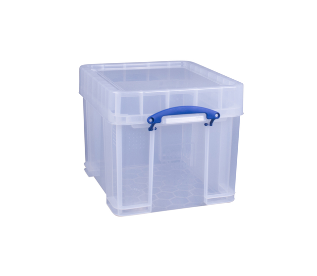 Opbergbox Really Useful 35 liter 480x390x345mm transparant wit Opbergbox Really Useful 35 liter 480x390x345mm transparant wit