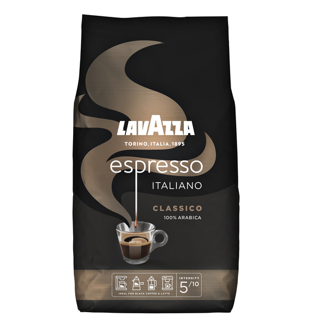 Koffie Lavazza Caffè espresso bonen black 1000gr Koffie Lavazza Caffè espresso bonen black 1000gr