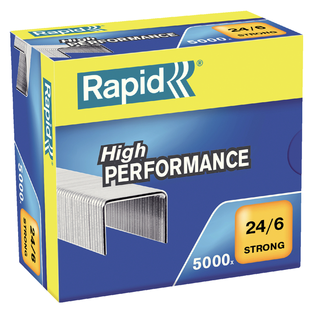 Nieten Rapid 24/6 gegalvaniseerd strong 5000 stuks Nieten Rapid 24/6 gegalvaniseerd strong 5000 stuks