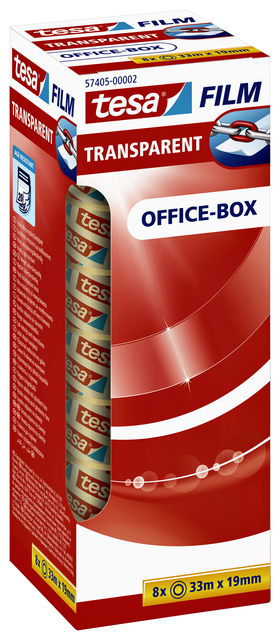Plakband tesafilm® 33mx19mm transparant 8 rollen Plakband tesafilm® 33mx19mm transparant 8 rollen