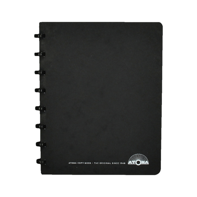 black notebook, spiral bound, ring binder, A5 notebook, plain cover