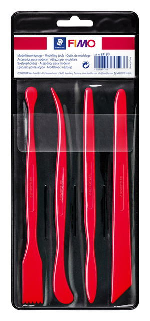 Boetseerhoutjes Fimo Staedtler kunststof blister à 4 stuks Boetseerhoutjes Fimo Staedtler kunststof blister à 4 stuks