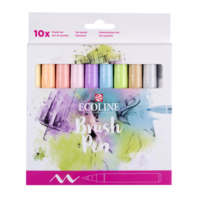 Brushpen Talens Ecoline set à 10 stuks pastel