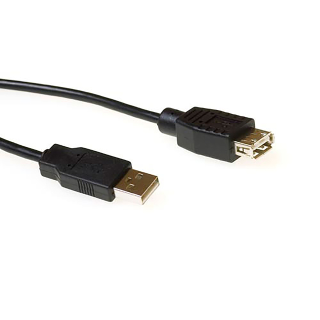 Kabel ACT USB 2.0 A male - USB A female zwart 3 meter Kabel ACT USB 2.0 A male - USB A female zwart 3 meter