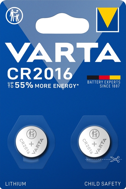 CR2016, VARTA, lithium, battery, button-cell