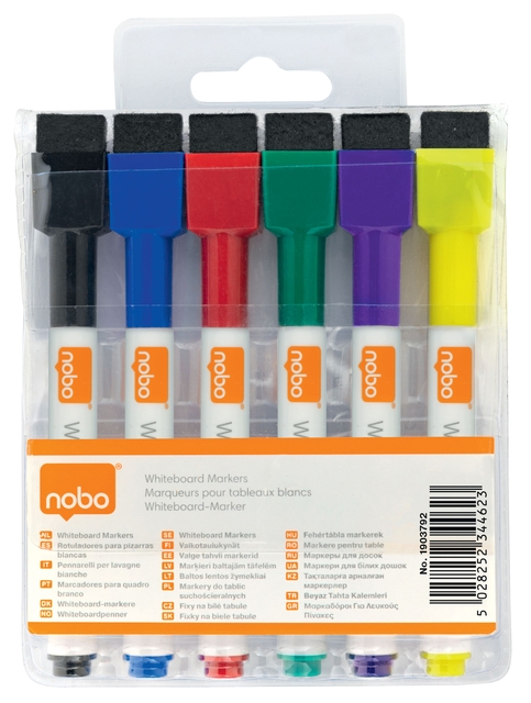 Whiteboardmarker Nobo mini assorti 6 stuks