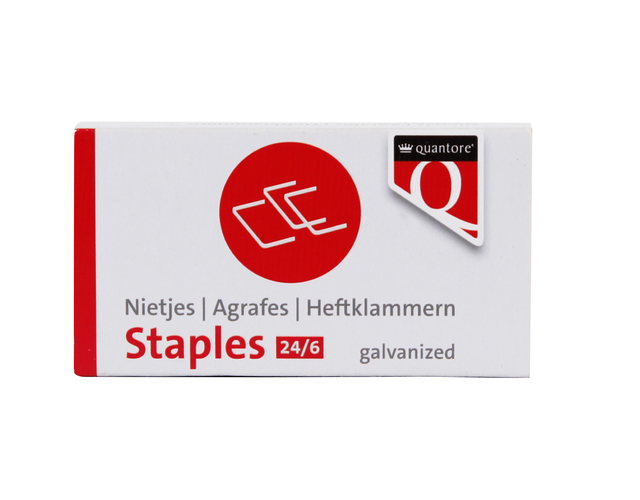 Nieten Quantore 24/6 1000 stuks verzinkt Nieten Quantore 24/6 1000 stuks verzinkt