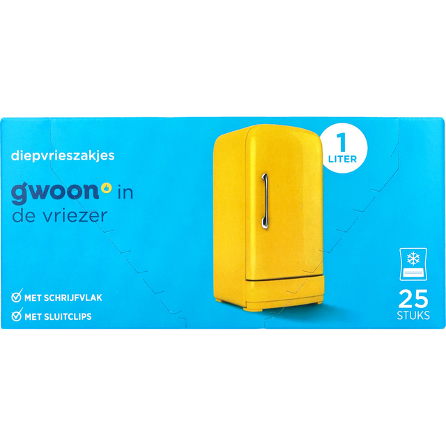 Diepvrieszak G'woon 25 x 1 liter Diepvrieszak G'woon 25 x 1 liter