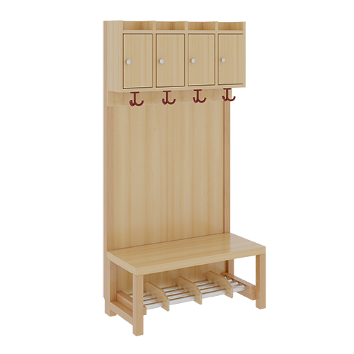 Complete kleerkast met planken en deuren - steun met paneelachterwand, aluminium rooster met vakken, D: 39 cm