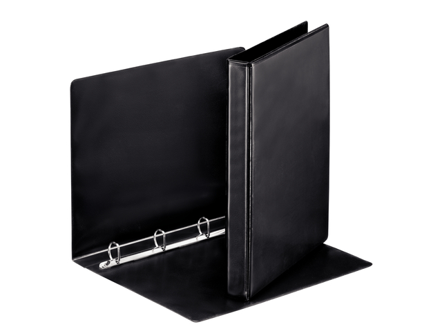 Presentatieringband Esselte Essentials panorama A4 4-rings D-mechaniek 20mm zwart Presentatieringband Esselte Essentials panorama A4 4-rings D-mechaniek 20mm zwart