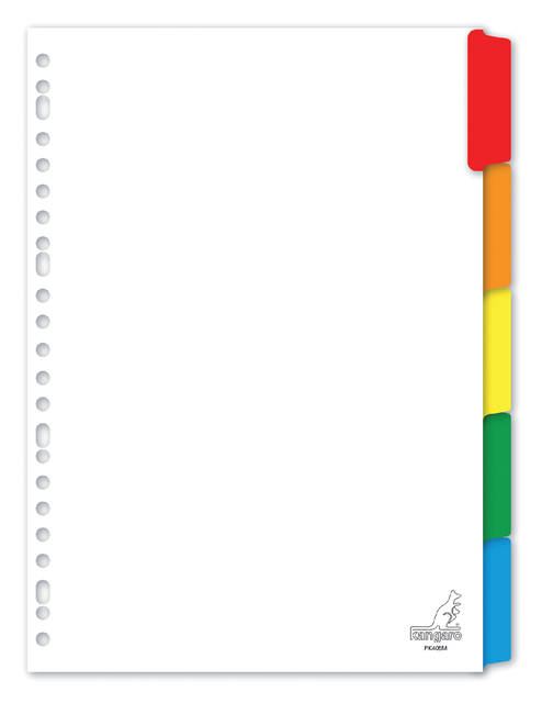 Tabbladen Kangaro 23-gaats PK405M 5-delig wit karton Tabbladen Kangaro 23-gaats PK405M 5-delig wit karton