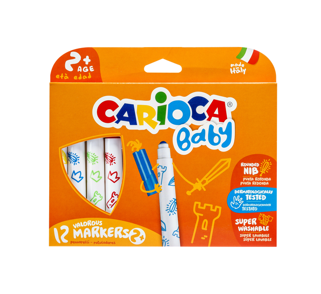 Viltstiften Carioca Baby set à 12 kleuren Viltstiften Carioca Baby set à 12 kleuren