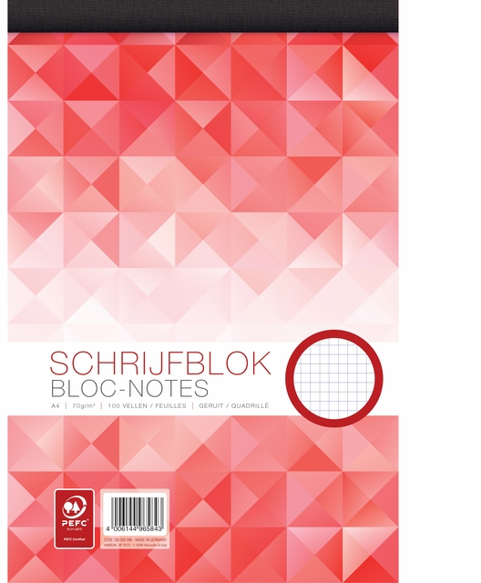 Schrijfblok WORK A4 ruit 5x5 mm 100vel 70gr Schrijfblok WORK A4 ruit 5x5 mm 100vel 70gr
