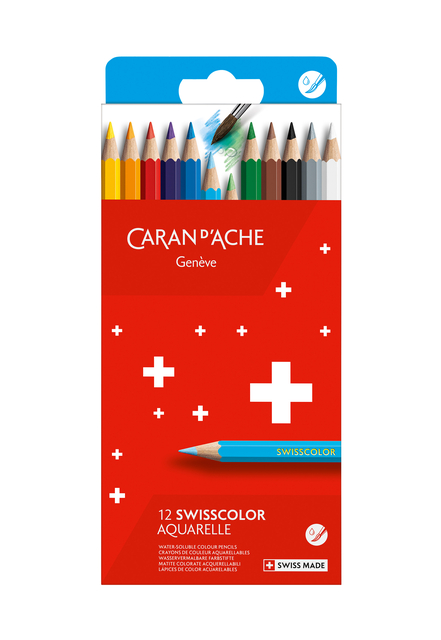Kleurpotloden Caran D'ache aquarel doos à 12 stuks