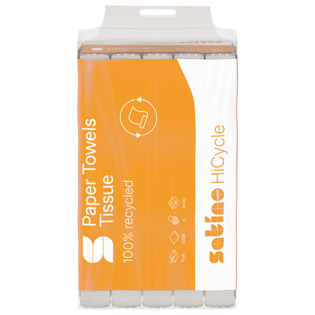 papier, tissues, 100% gerecycled, oranje verpakking, towels