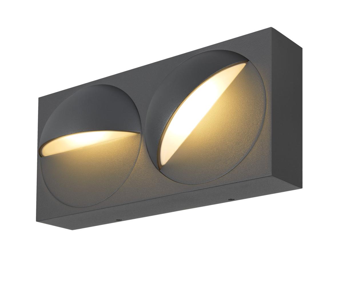 wandlamp, plafondlamp, twin spot, grijs, kunststof