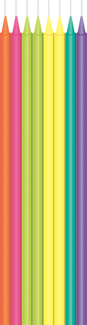 Kaarsjes Haza long bright 15cm 16 stuks assorti Kaarsjes Haza long bright 15cm 16 stuks assorti