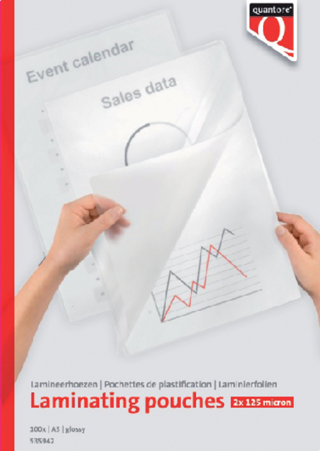Lamineerhoes Quantore A3 2x125micron 100 stuks Lamineerhoes Quantore A3 2x125micron 100 stuks
