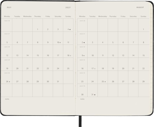 open calendar, two-page spread, maandkalender, weekendweergave, planningsagenda